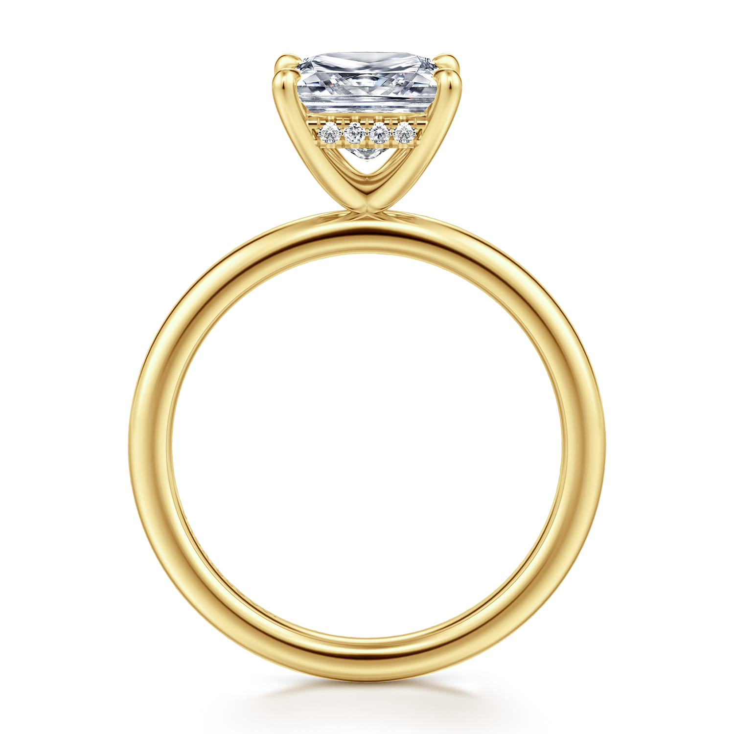 Cari - 14K Yellow Gold Princess Diamond Engagement Ring - 0.06 ct - Shot 2