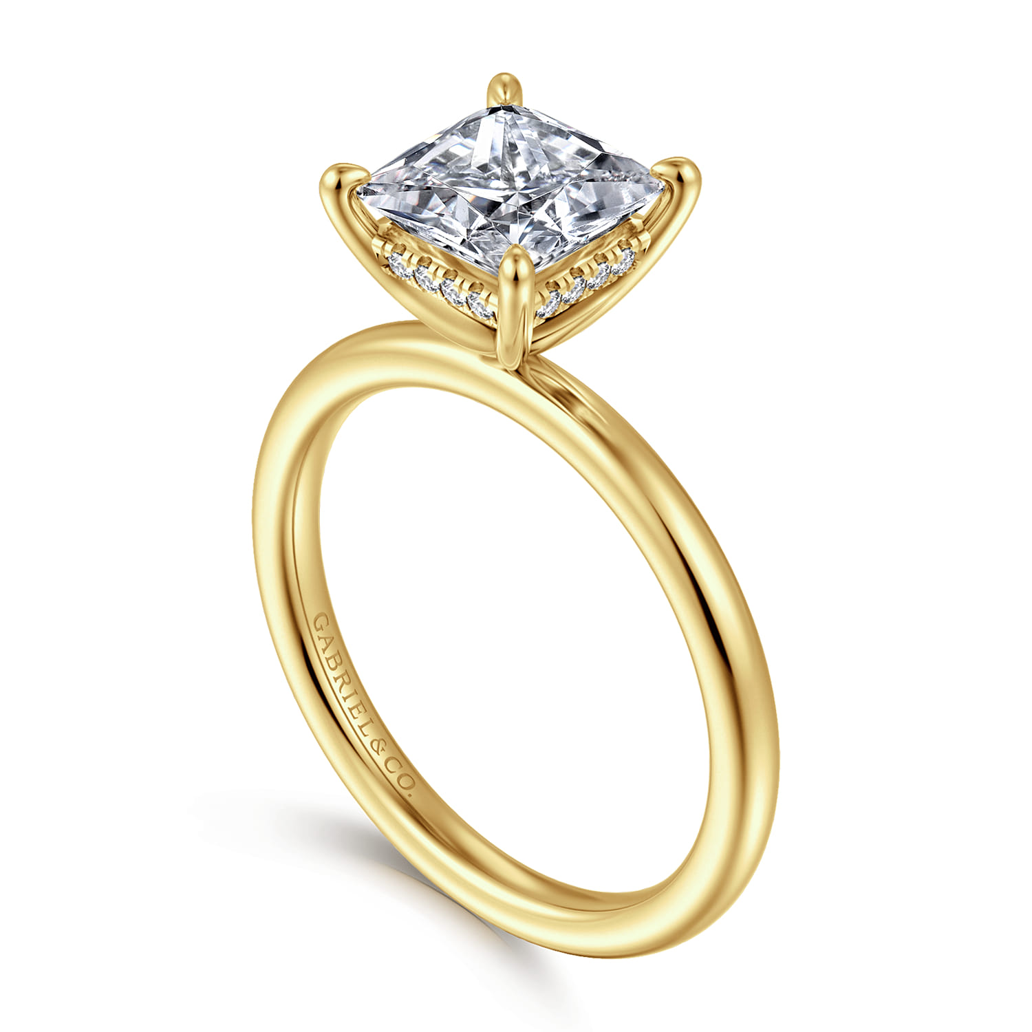 Cari - 14K Yellow Gold Princess Diamond Engagement Ring - 0.06 ct - Shot 3