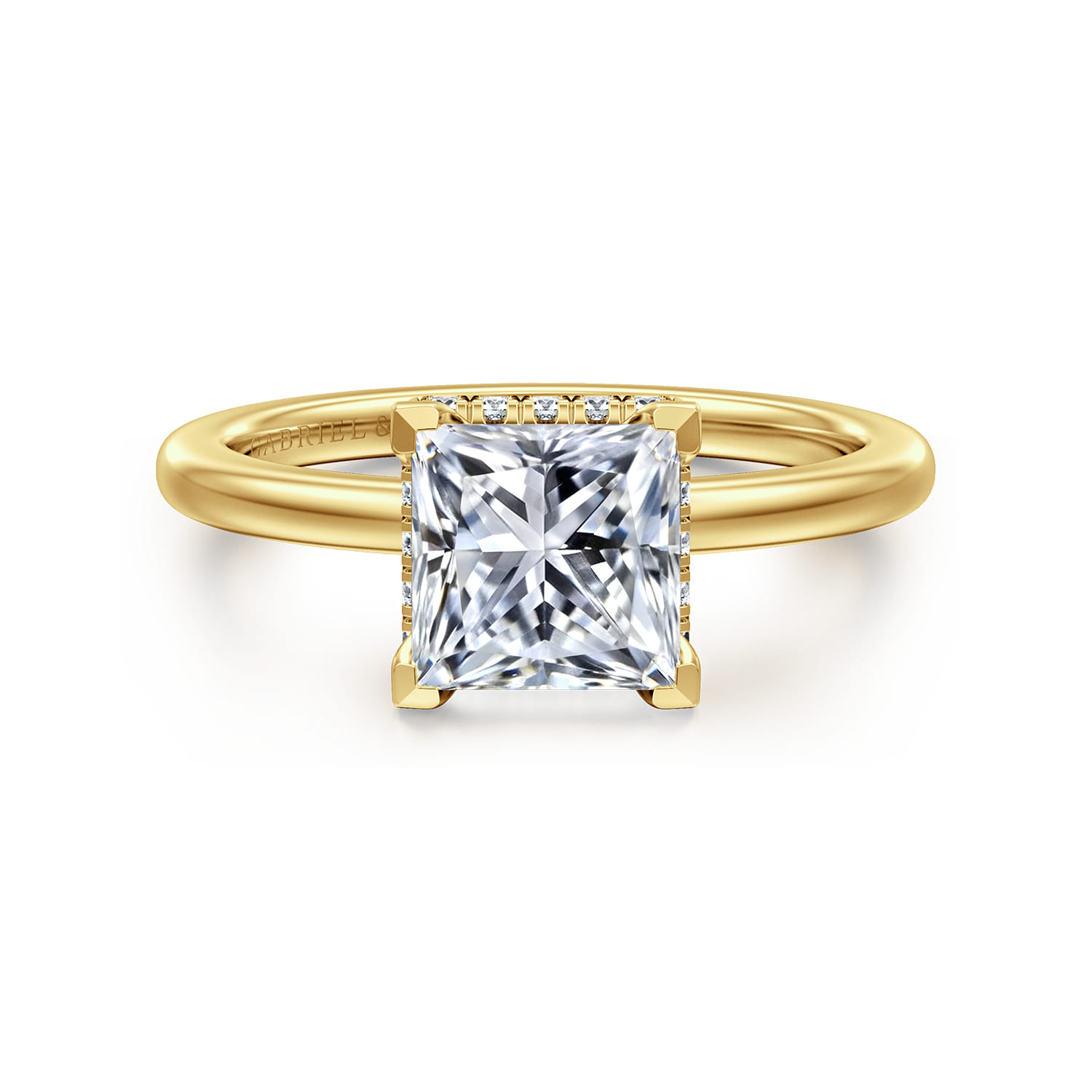 Rainah - 14K Yellow Gold Princess Diamond Engagement Ring - 0.12 ct - Shot 1