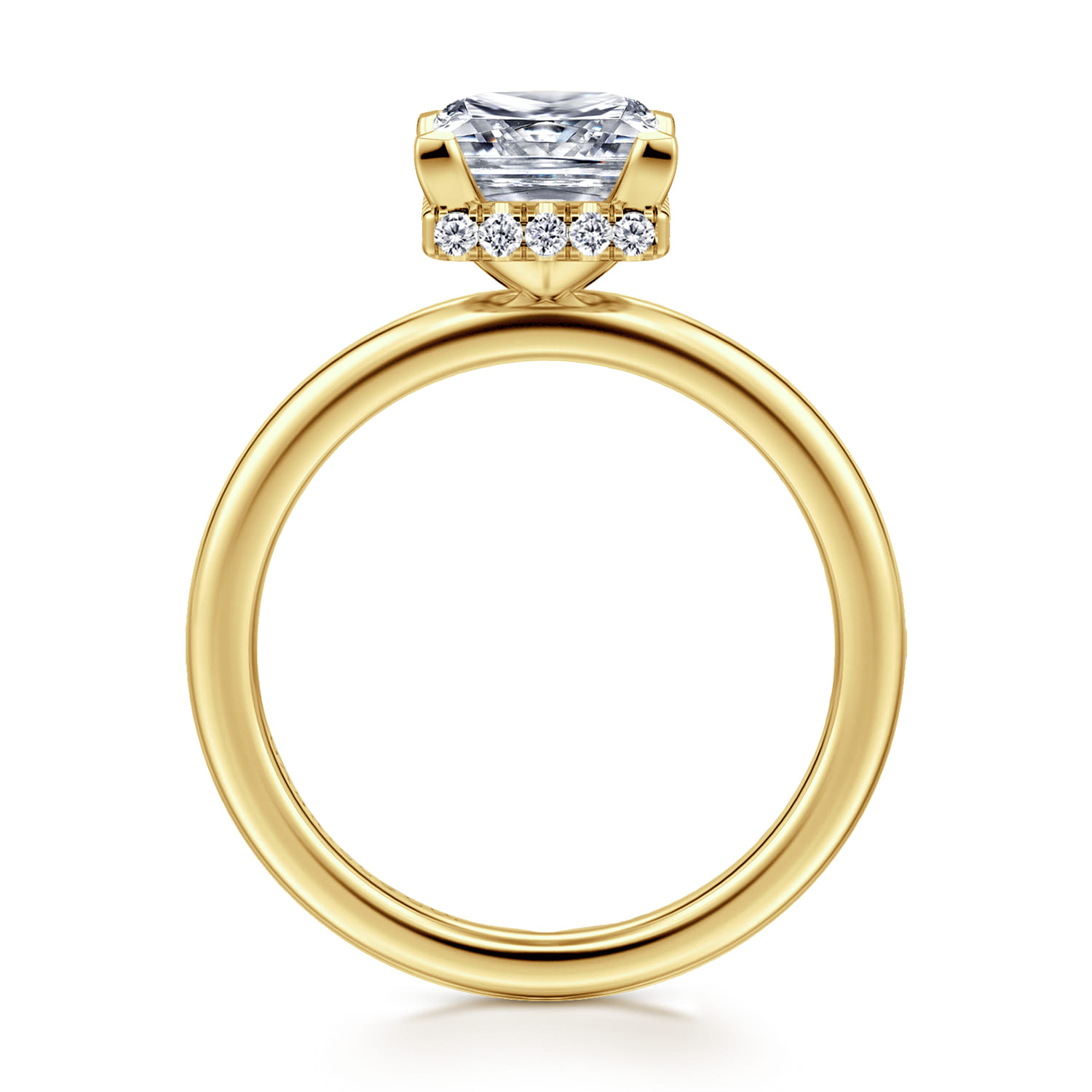 Rainah - 14K Yellow Gold Princess Diamond Engagement Ring - 0.12 ct - Shot 2