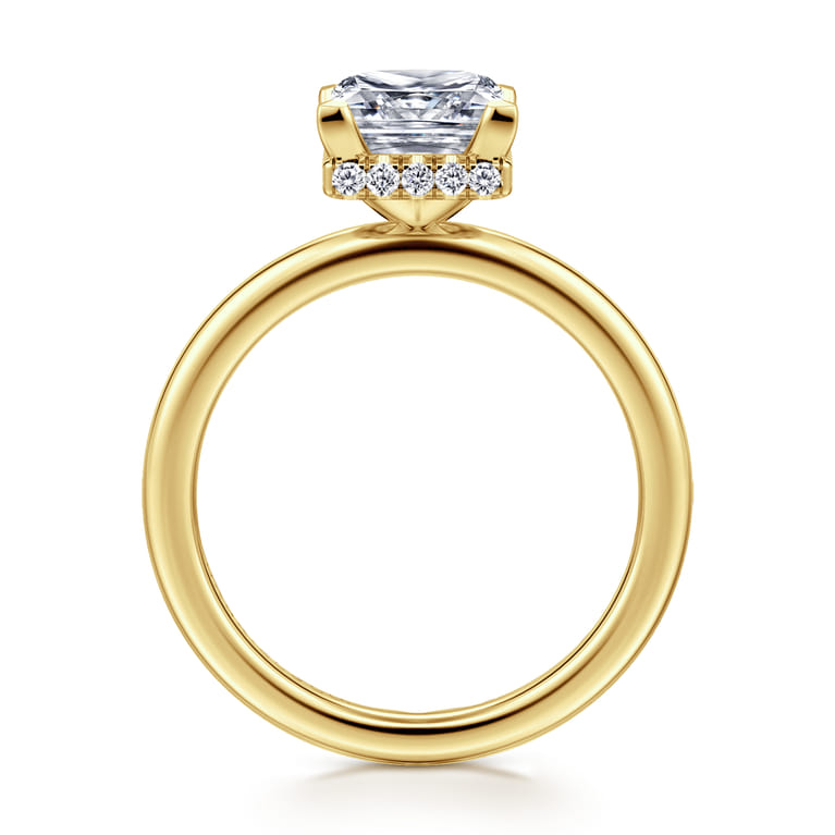 Rainah - 14K Yellow Gold Princess Diamond Engagement Ring - 0.12 ct - Shot 2
