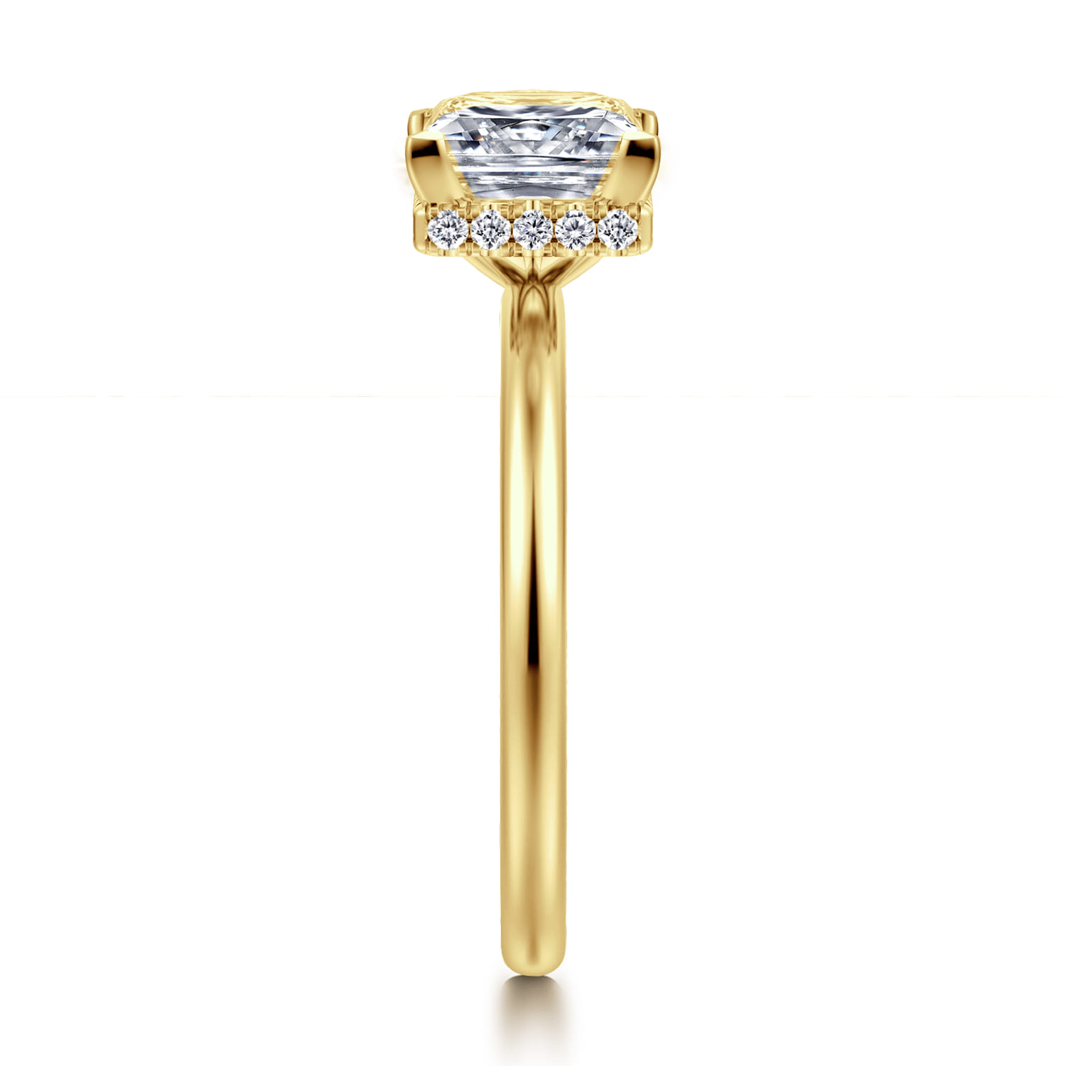 Rainah - 14K Yellow Gold Princess Diamond Engagement Ring - 0.12 ct - Shot 4