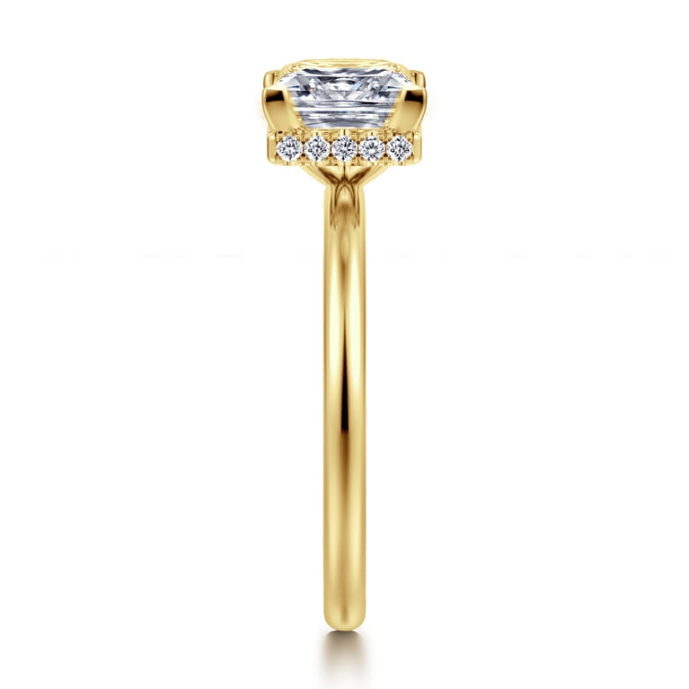 Rainah - 14K Yellow Gold Princess Diamond Engagement Ring - 0.12 ct - Shot 4