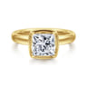 Deedie - 14K Yellow Gold Princess Cut Diamond Engagement Ring - 0.13 ct