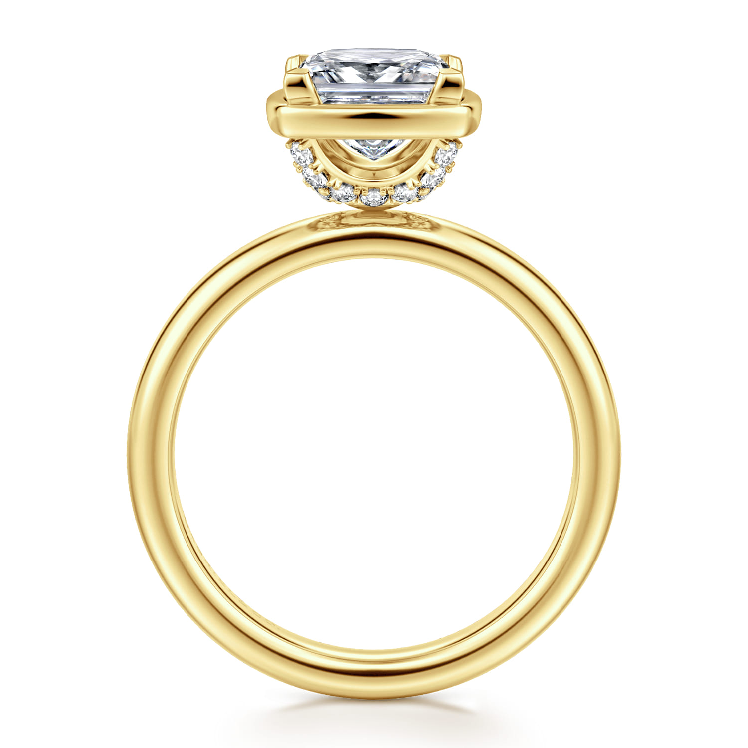 Deedie - 14K Yellow Gold Princess Cut Diamond Engagement Ring - 0.13 ct - Shot 2