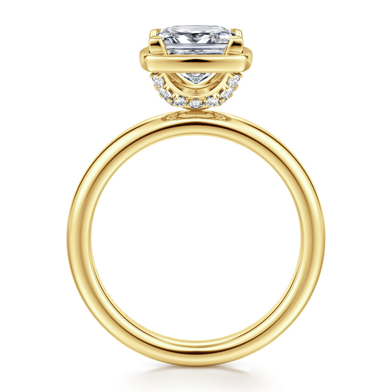 Deedie - 14K Yellow Gold Princess Cut Diamond Engagement Ring - 0.13 ct - Shot 2