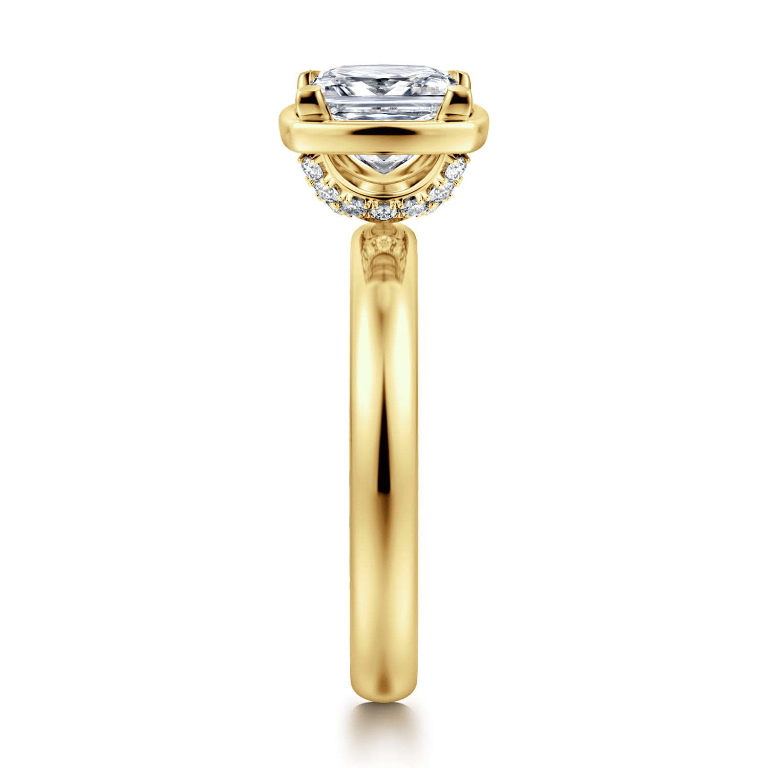 Deedie - 14K Yellow Gold Princess Cut Diamond Engagement Ring - 0.13 ct - Shot 4