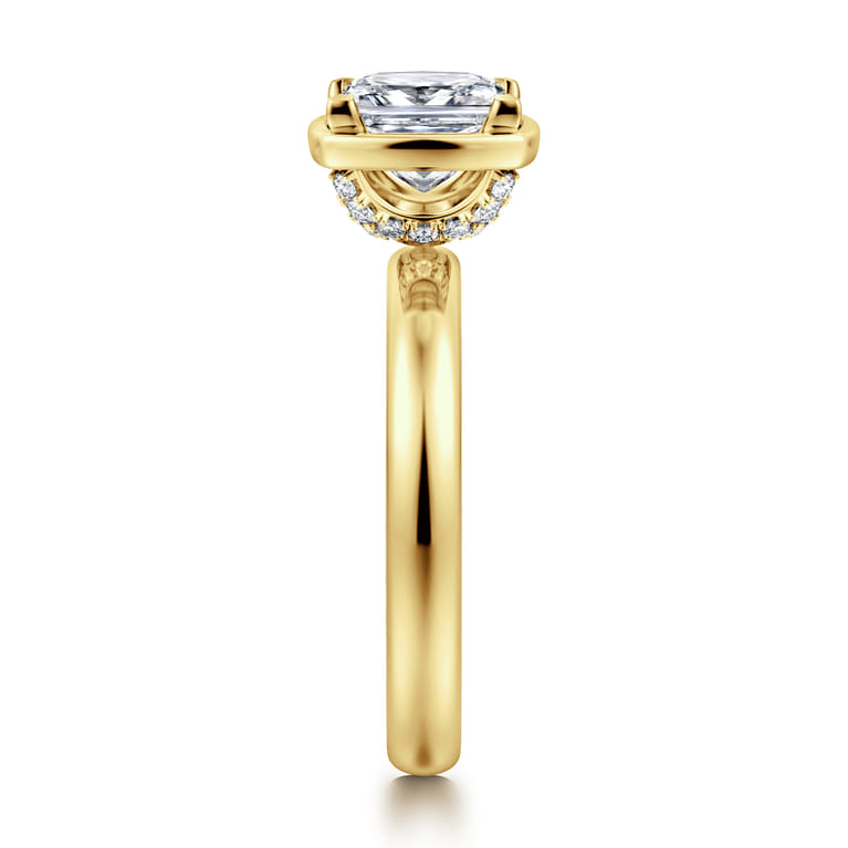 Deedie - 14K Yellow Gold Princess Cut Diamond Engagement Ring - 0.13 ct - Shot 4