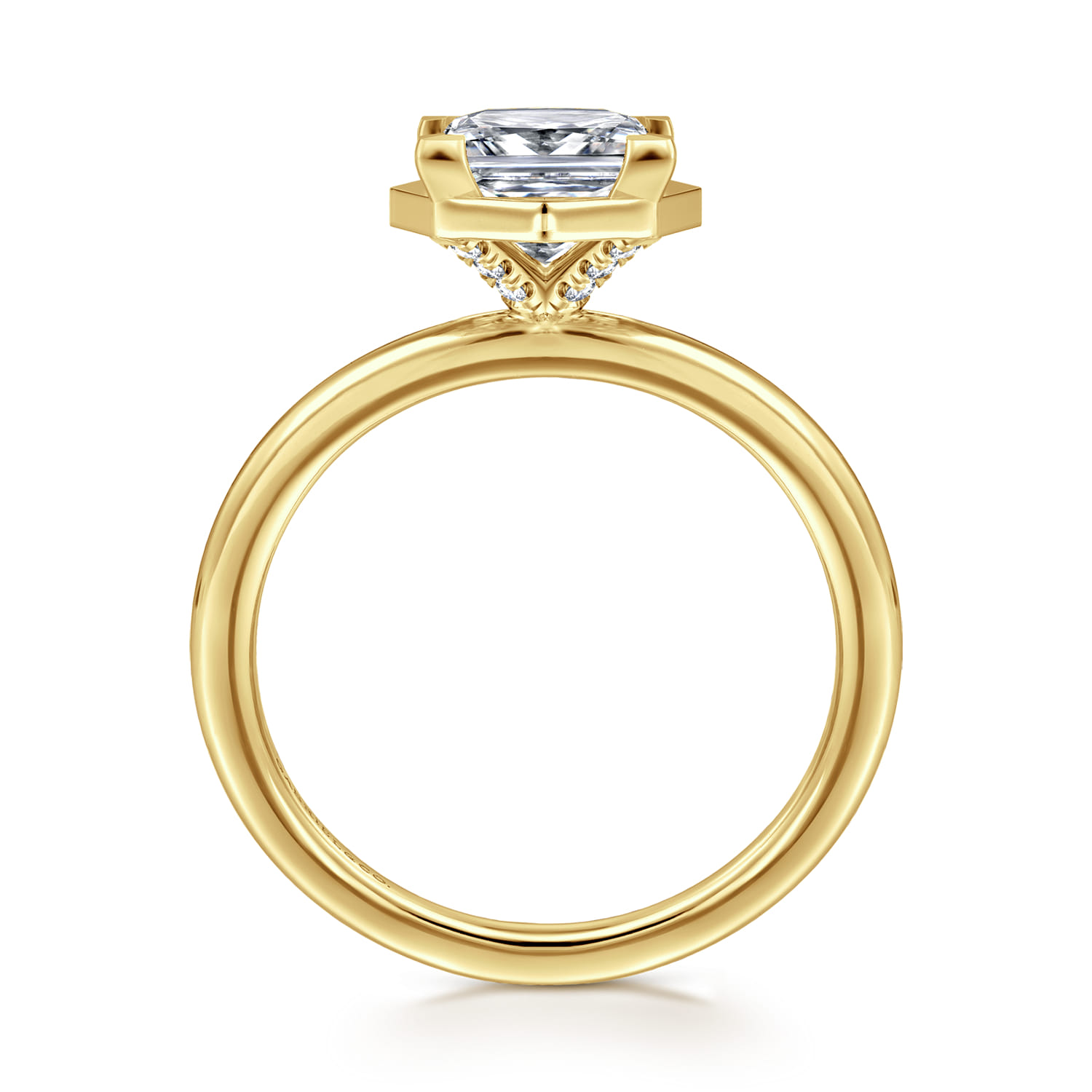Cassi - 14K Yellow Gold Princess Cut Diamond Engagement Ring - 0.06 ct - Shot 2