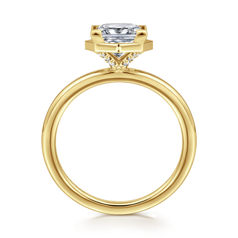 Cassi - 14K Yellow Gold Princess Cut Diamond Engagement Ring - 0.06 ct - Shot 2
