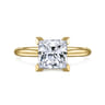 Aure - 14K Yellow Gold Princess Cut Solitaire Diamond Engagement Ring - 0.06 ct