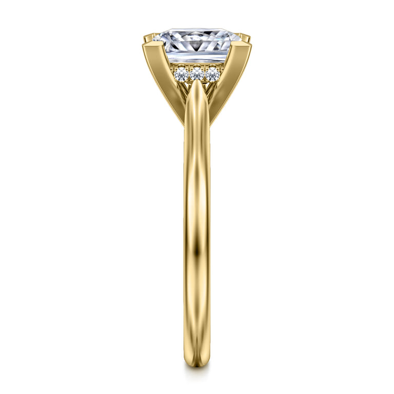 Aure - 14K Yellow Gold Princess Cut Solitaire Diamond Engagement Ring - 0.06 ct - Shot 5