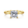 Badia - 14K Yellow Gold Princess Cut Solitaire Diamond Engagement Ring - 0.06 ct
