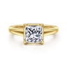 Geo - 14K Yellow Gold Princess Cut Diamond Engagement Ring - 0.16 ct