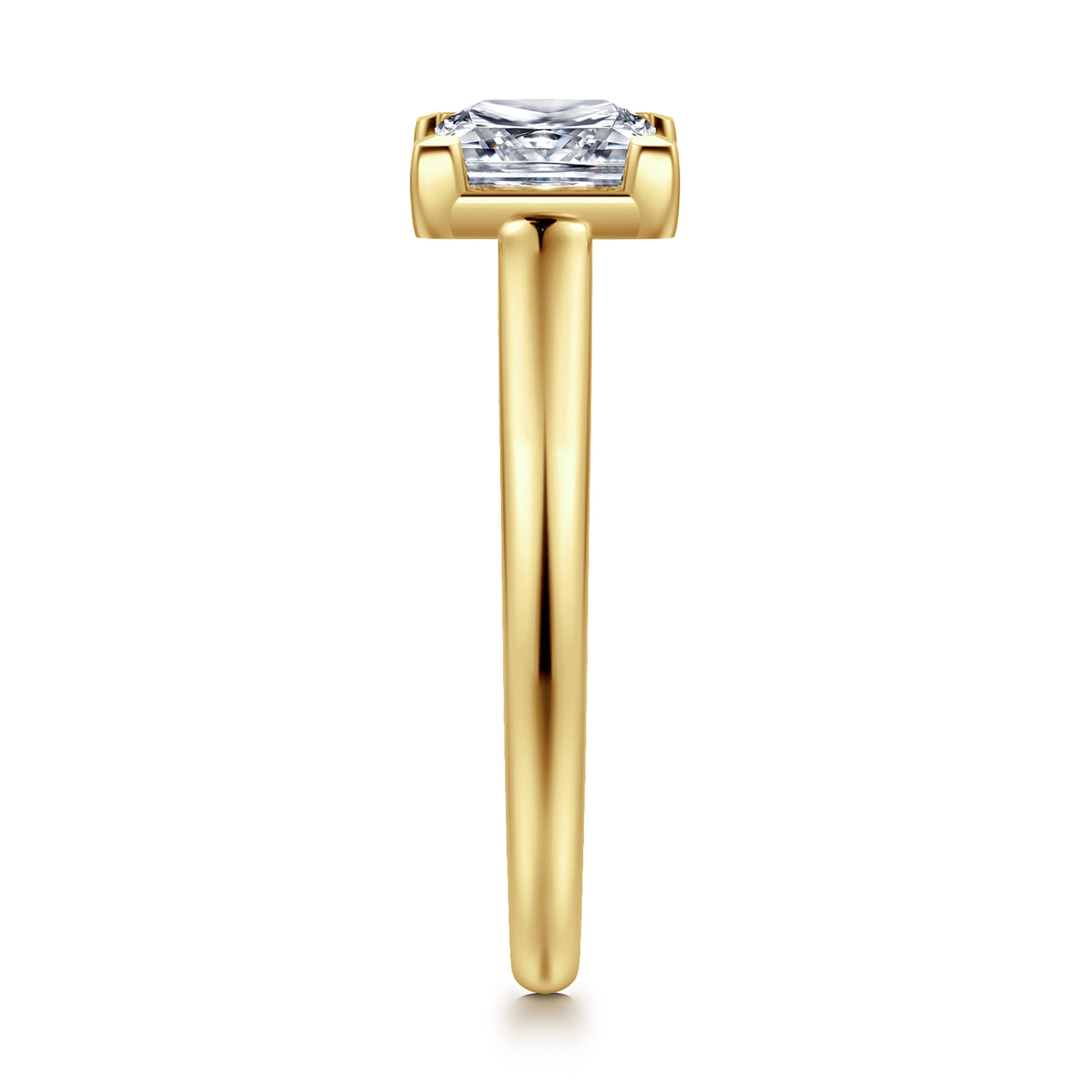 Geo - 14K Yellow Gold Princess Cut Diamond Engagement Ring - 0.16 ct - Shot 4