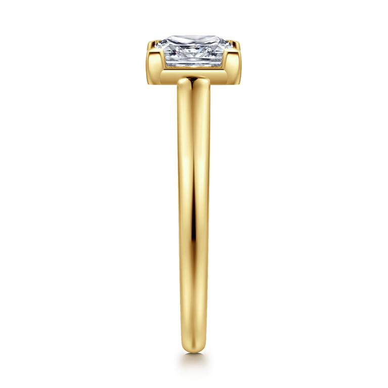 Geo - 14K Yellow Gold Princess Cut Diamond Engagement Ring - 0.16 ct - Shot 4