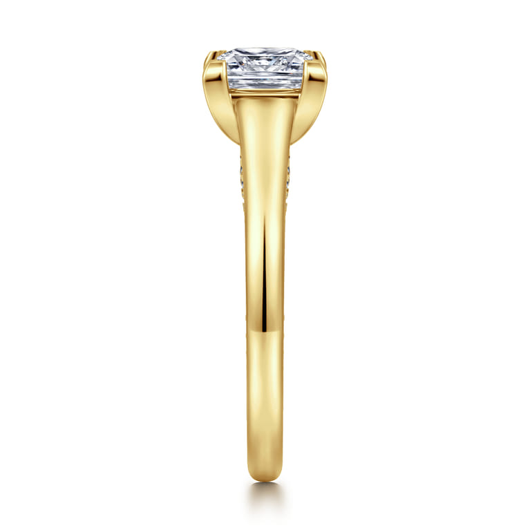 Rosey - 14K Yellow Gold Princess Cut Diamond Engagement Ring - 0.35 ct - Shot 4