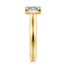 Villa - 14K Yellow Gold Half Bezel Princess Cut Diamond Engagement Ring - 0.1 ct