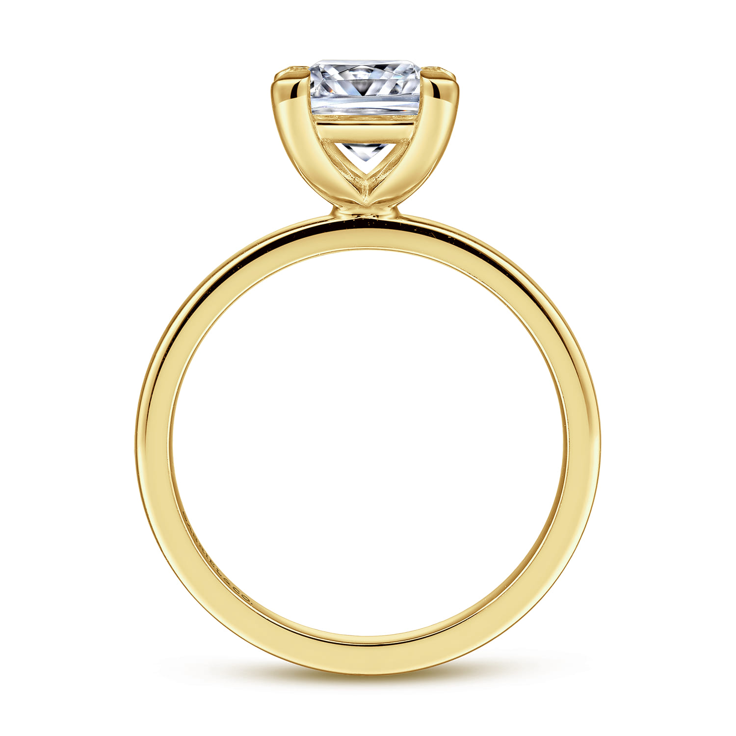 Paula - 14K Yellow Gold Princess Cut Diamond Engagement Ring - Shot 2