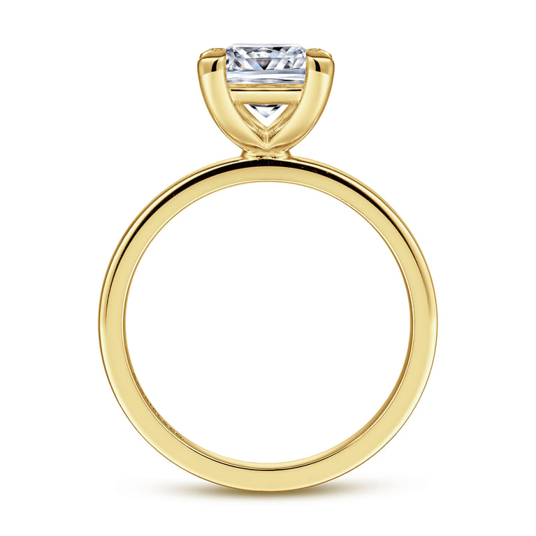 Paula - 14K Yellow Gold Princess Cut Diamond Engagement Ring - Shot 2