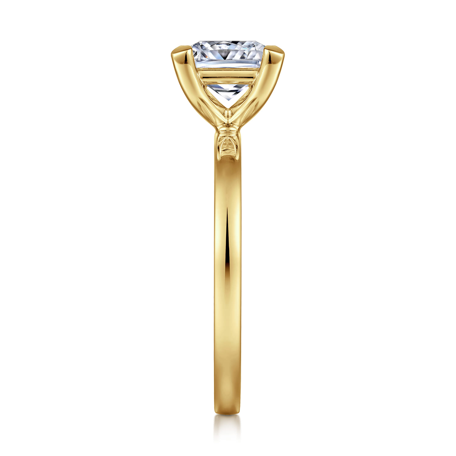 Paula - 14K Yellow Gold Princess Cut Diamond Engagement Ring - Shot 5