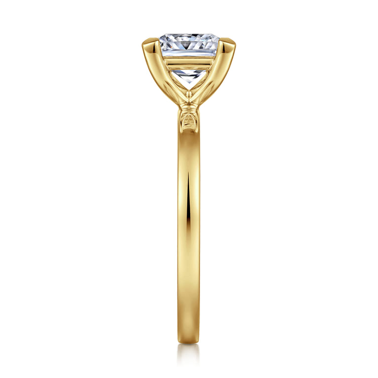 Paula - 14K Yellow Gold Princess Cut Diamond Engagement Ring - Shot 5