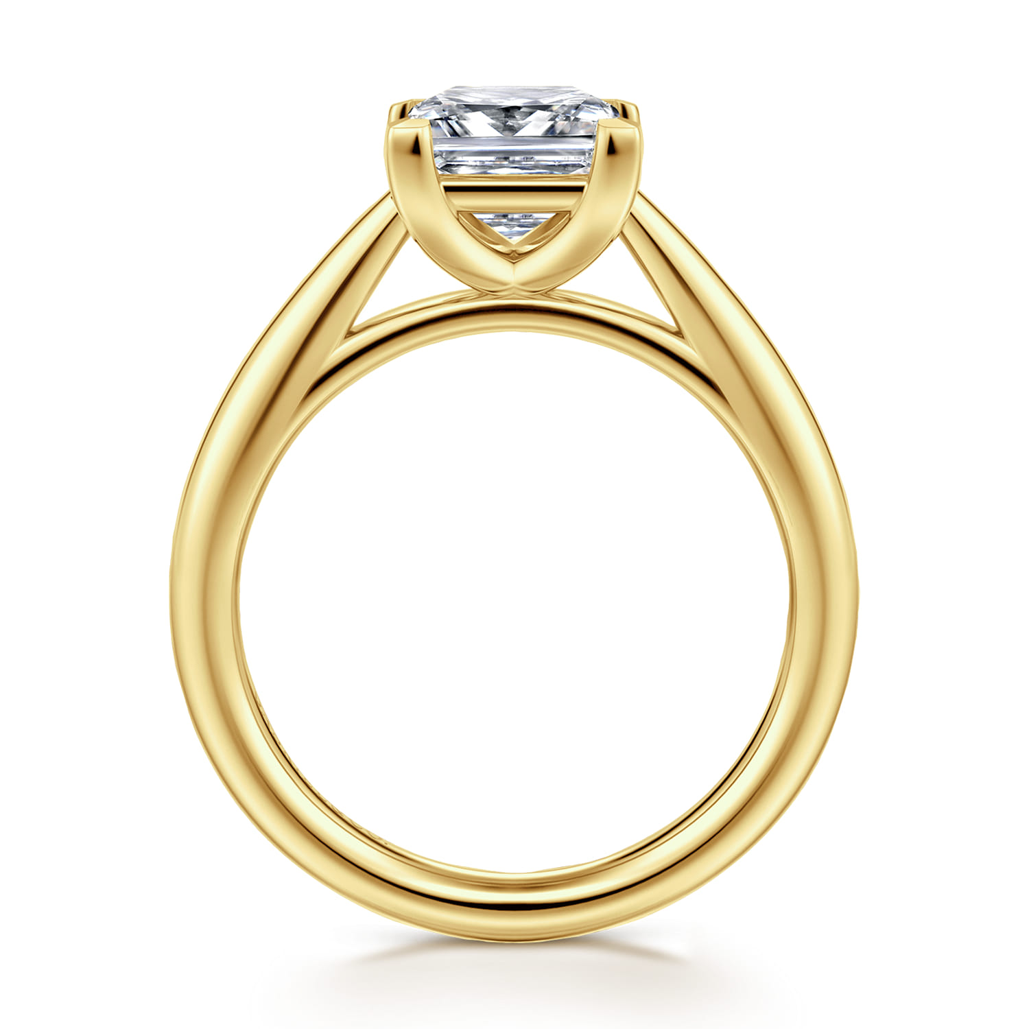 Bambi - 14K Yellow Gold Princess Cut Diamond Engagement Ring - Shot 2