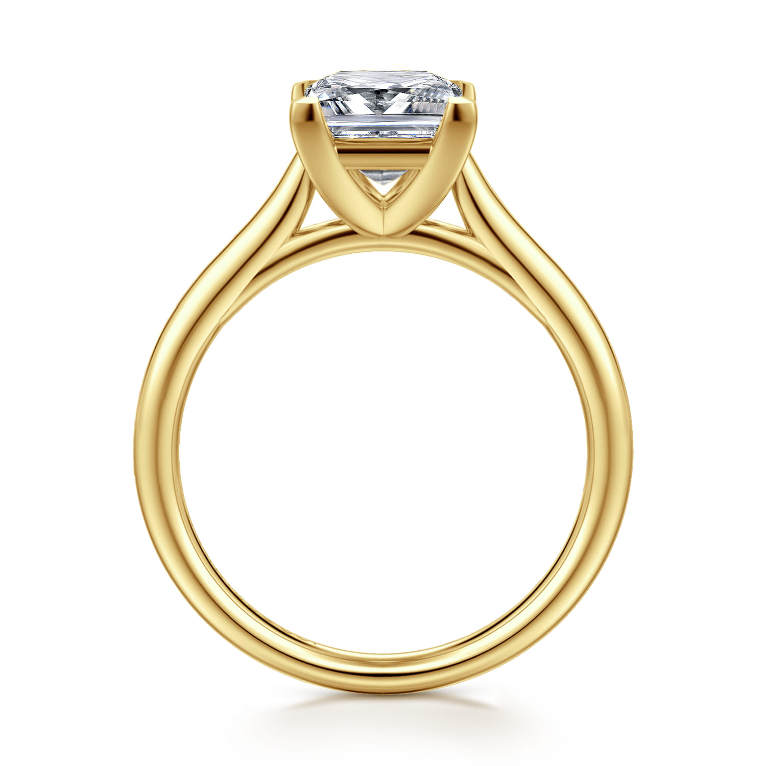 Bena - 14K Yellow Gold Princess Cut Solitaire Diamond Engagement Ring - Shot 2