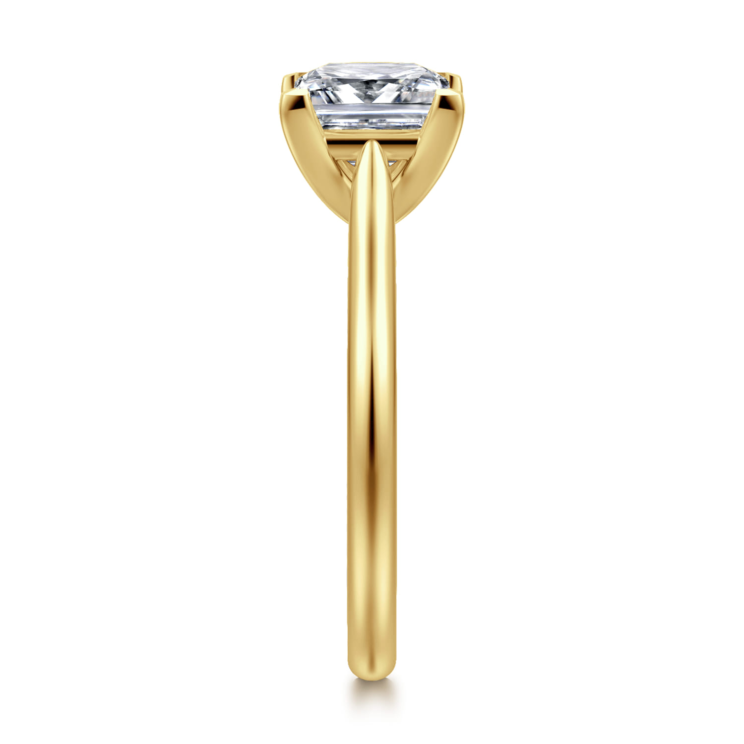 Bena - 14K Yellow Gold Princess Cut Solitaire Diamond Engagement Ring - Shot 4