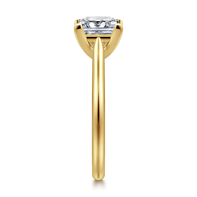 Bena - 14K Yellow Gold Princess Cut Solitaire Diamond Engagement Ring - Shot 4