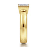 Bara - 14K Yellow Gold Half Bezel East West Princess Cut Diamond Engagement Ring