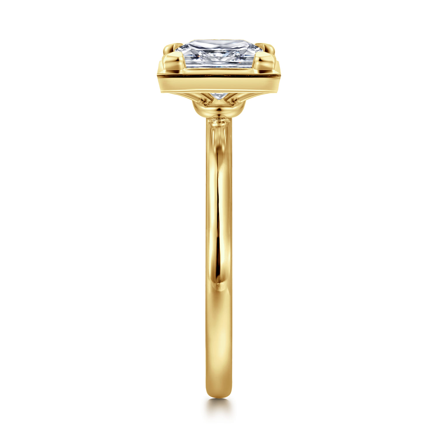 Linen - 14K Yellow Gold Princess Cut Diamond Engagement Ring - Shot 3