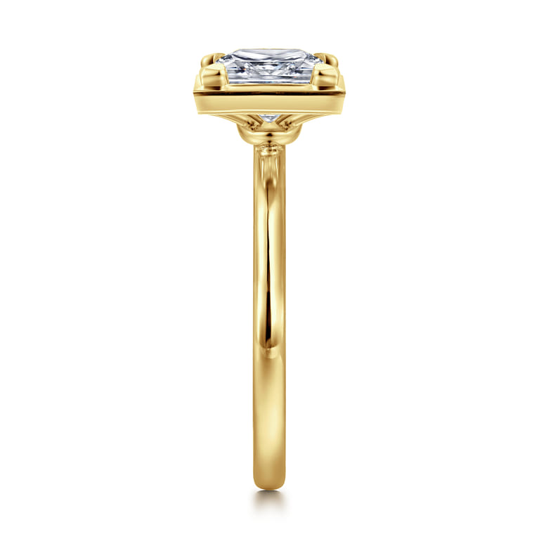 Linen - 14K Yellow Gold Princess Cut Diamond Engagement Ring - Shot 3