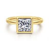 Linny - 14K Yellow Gold Princess Cut Bezel Set Diamond Engagement Ring
