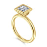 Linny - 14K Yellow Gold Princess Cut Bezel Set Diamond Engagement Ring