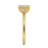 Linny - 14K Yellow Gold Princess Cut Bezel Set Diamond Engagement Ring