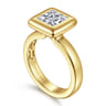 Pauline - 14K Yellow Gold Bezel Set Princess Cut Diamond Engagement Ring
