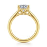 Nola - 14K Yellow Gold Princess Cut Lotus Diamond Engagement Ring