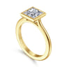 Brooke - 14K Yellow Gold Princess Cut Bezel Set Solitaire Diamond Engagement Ring