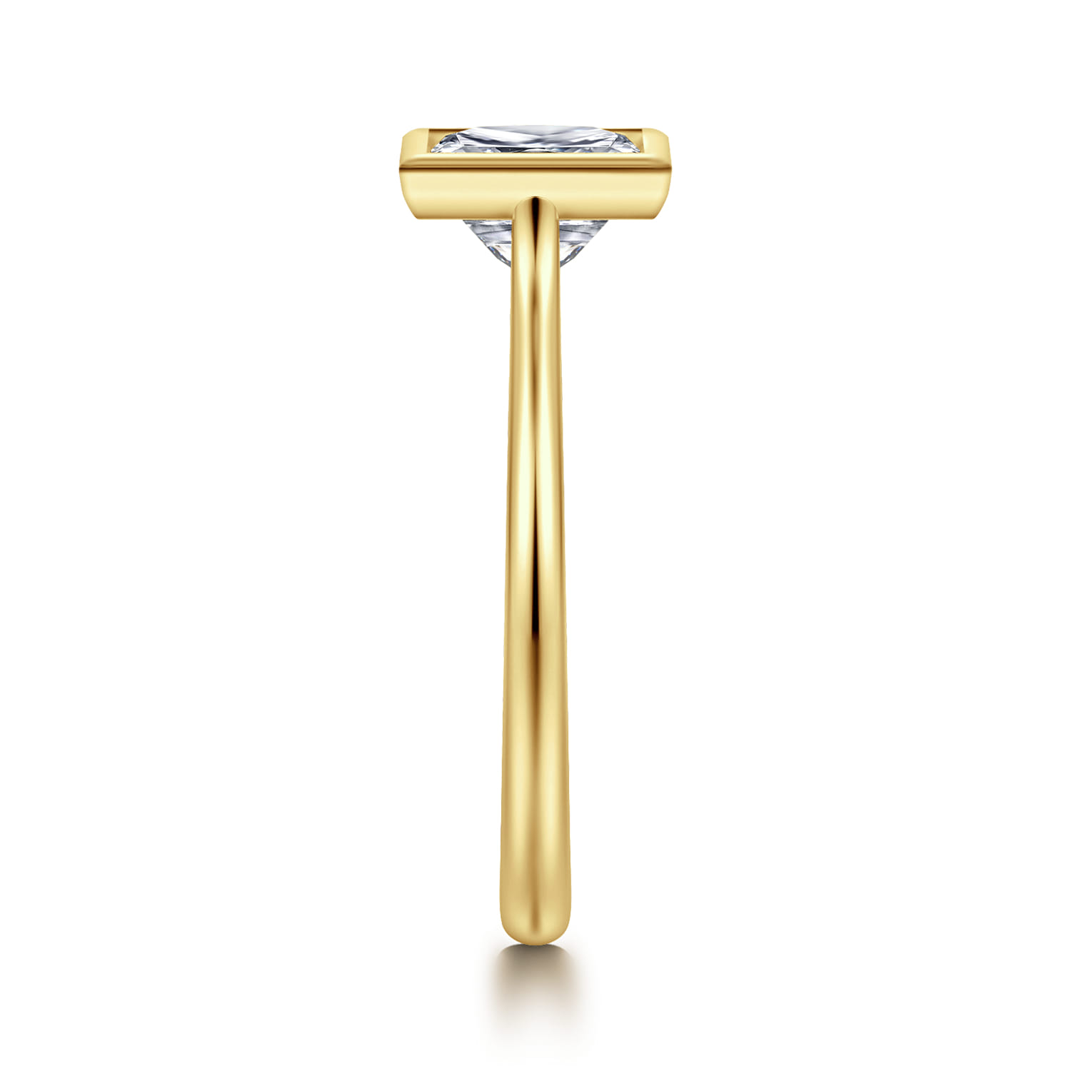 Brooke - 14K Yellow Gold Princess Cut Bezel Set Solitaire Diamond Engagement Ring - Shot 4