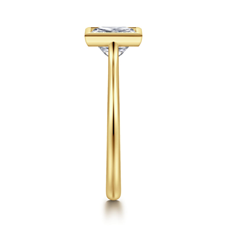 Brooke - 14K Yellow Gold Princess Cut Bezel Set Solitaire Diamond Engagement Ring - Shot 4