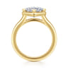 Elsa - 14K Yellow Gold Compass Bezel Prong Princess Cut Solitaire Diamond Engagement Ring