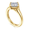 Elsa - 14K Yellow Gold Compass Bezel Prong Princess Cut Solitaire Diamond Engagement Ring
