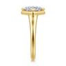 Elsa - 14K Yellow Gold Compass Bezel Prong Princess Cut Solitaire Diamond Engagement Ring