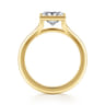 Kaya - 14K Yellow Gold Bezel Set Princess Cut Solitaire Diamond Engagement Ring