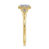 Kaya - 14K Yellow Gold Bezel Set Princess Cut Solitaire Diamond Engagement Ring