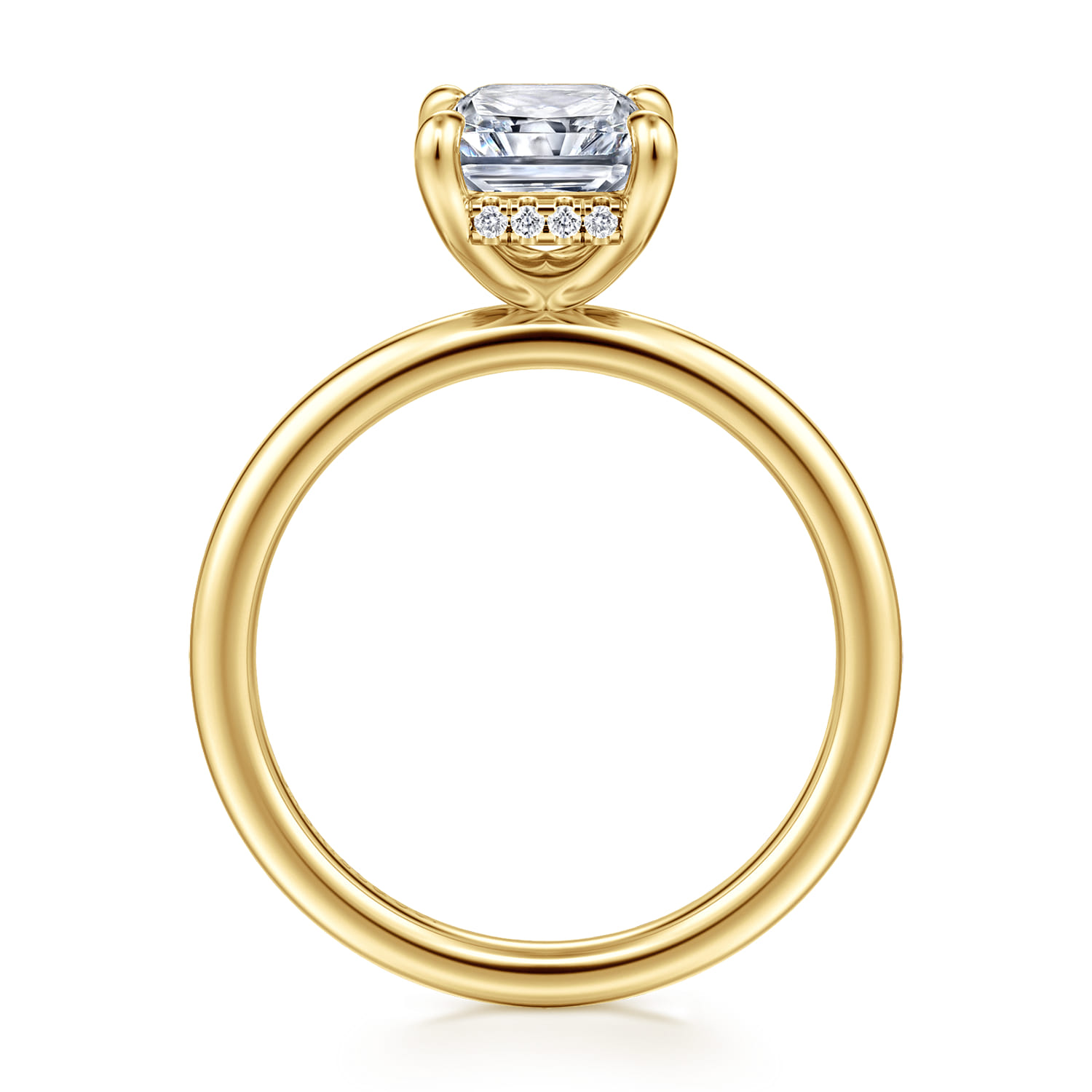 Cari - 14K Yellow Gold Radiant Cut Diamond Engagement Ring - 0.07 ct - Shot 2