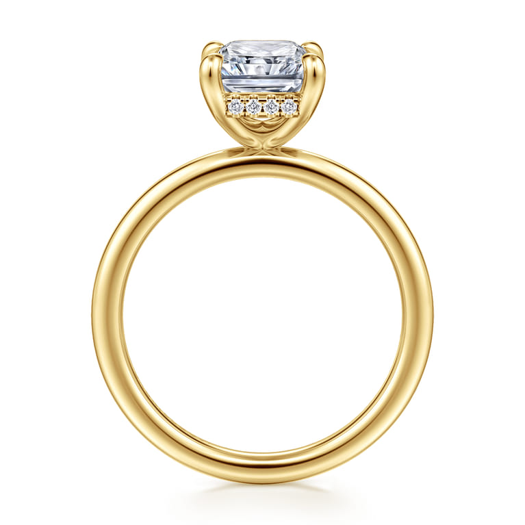 Cari - 14K Yellow Gold Radiant Cut Diamond Engagement Ring - 0.07 ct - Shot 2