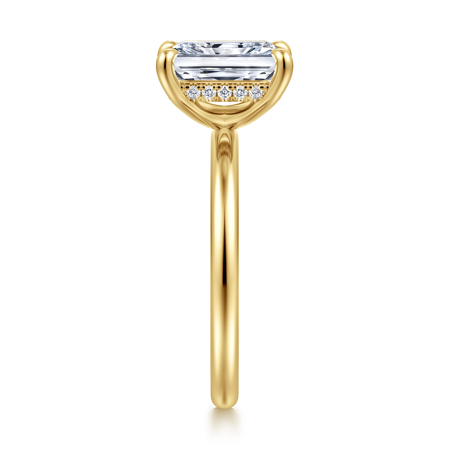 Cari - 14K Yellow Gold Radiant Cut Diamond Engagement Ring - 0.07 ct - Shot 4