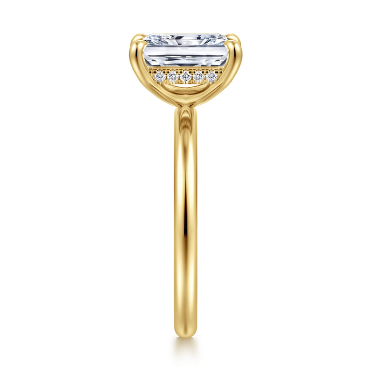 Cari - 14K Yellow Gold Radiant Cut Diamond Engagement Ring - 0.07 ct - Shot 4
